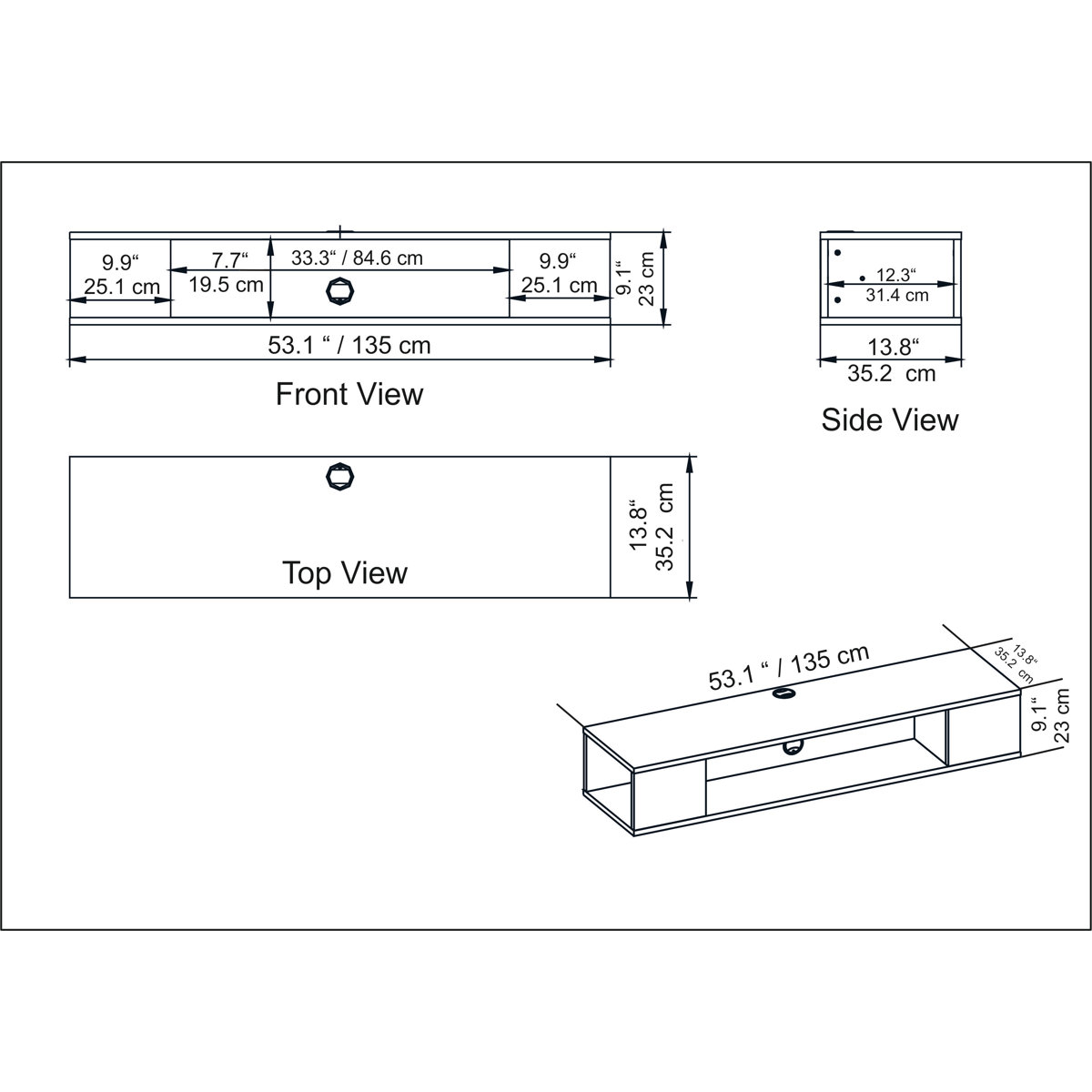 Ebern Designs AbbieJane Floating TV Stand for TVs up to 70" & Reviews